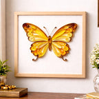 Quilling Schmetterling Wandkunst, gerahmte Papierkunst, 3D Papierquilling, 20 x 20 cm