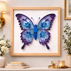 Quilling Schmetterling Wandkunst, gerahmte Papierkunst, 3D Papierquilling, 20 x 20 cm
