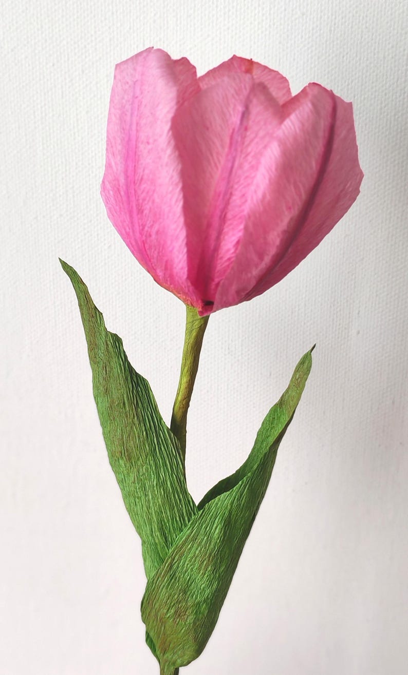 Handgefertigte Tulpen aus Krepppapier, Hochzeitsdekoration, Inneneinrichtung, Geschenk, 30-35cm
