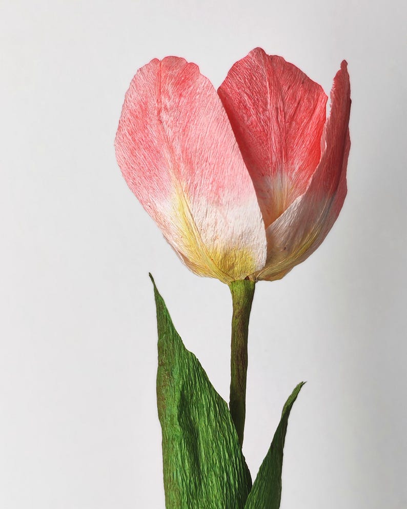 Handgefertigte Tulpen aus Krepppapier, Hochzeitsdekoration, Inneneinrichtung, Geschenk, 30-35cm