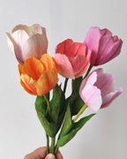 Handgefertigte Tulpen aus Krepppapier, Hochzeitsdekoration, Inneneinrichtung, Geschenk, 30-35cm