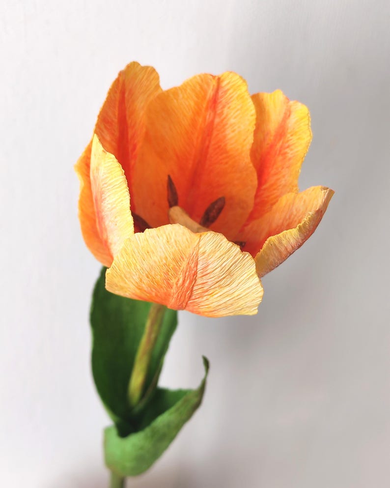 Handgefertigte Tulpen aus Krepppapier, Hochzeitsdekoration, Inneneinrichtung, Geschenk, 30-35cm