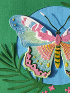 3D Schmetterlingsbild aus Papier, Reliefskulptur, Wandkunst, 18x18 cm, Insekten-Deko, Rahmen inklusive
