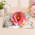 3D Blumen Pop-Up Karte mit Kolibri – Grußkarte mit Umschlag