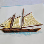 Quilling Segelschiff Karte, Handgemachte maritime Grußkarte, Sailboat Card, Nautische Papierkunst, Karte für Meeresliebhaber