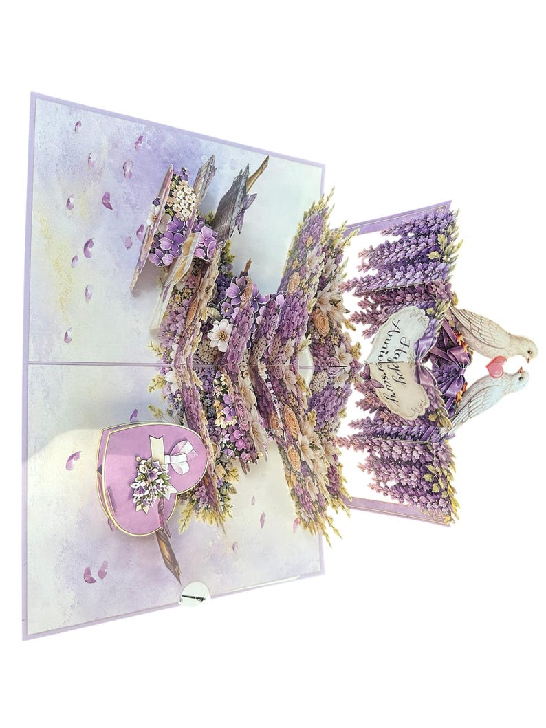 3D Pop-up Hochzeitskarte mit Zahlen, 15 x 20 cm, ausziehbares Notizkarten-Design