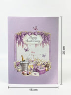 3D Pop-up Hochzeitskarte mit Zahlen, 15 x 20 cm, ausziehbares Notizkarten-Design