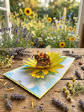 3D Pop-Up Geburtstagskarte Biene & Sonnenblume